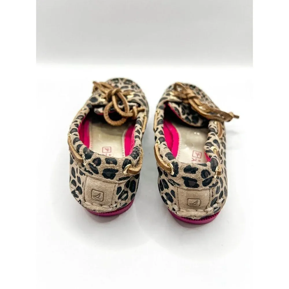 Sperry Top Sider Leopard Print Pink Audrey Loafer Size 8.5